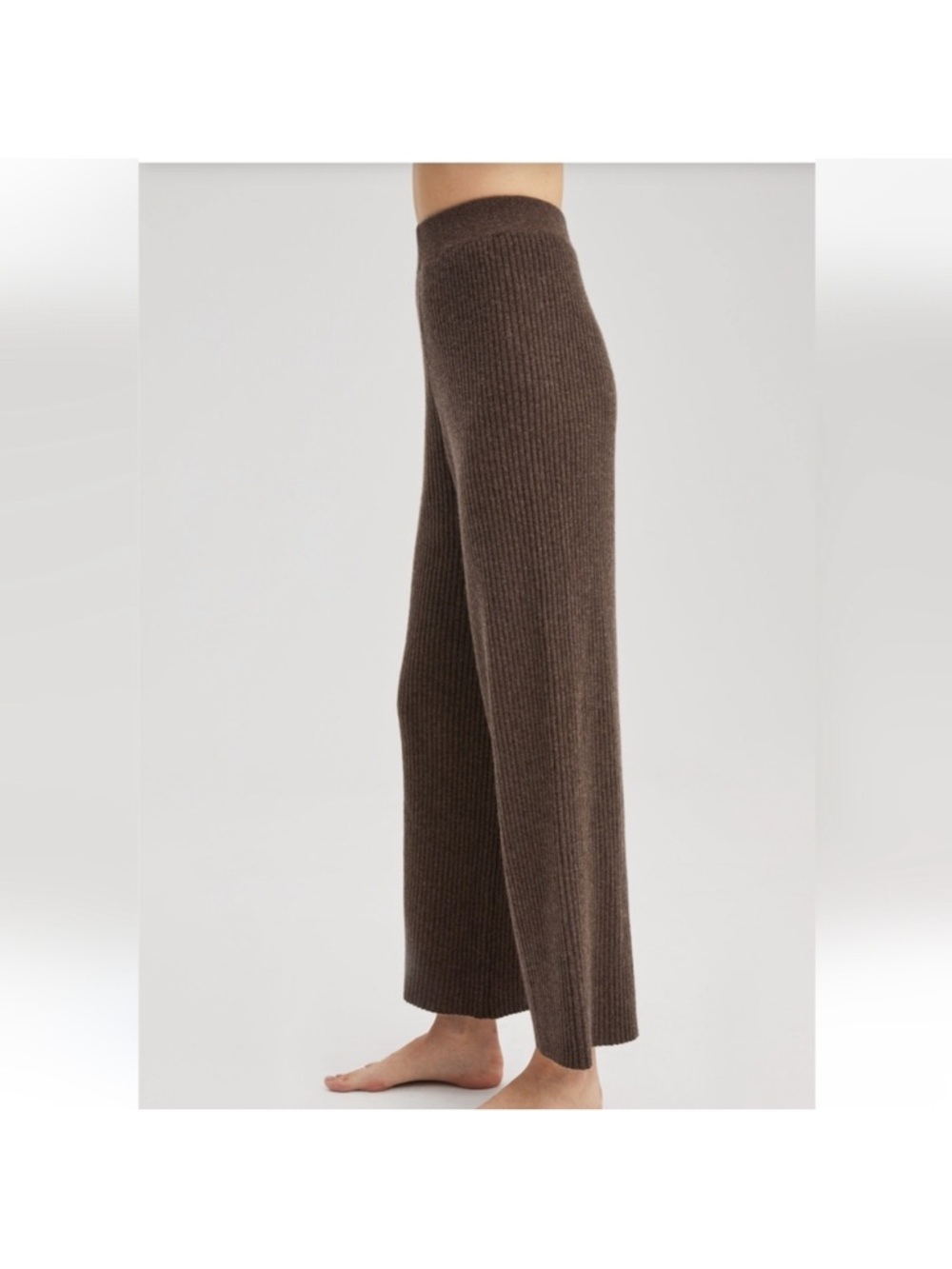 Nap Loungewear Cashmere Rib Knit Leisure Bottoms Dark Brownie Pants Size M - Picture 3 of 9